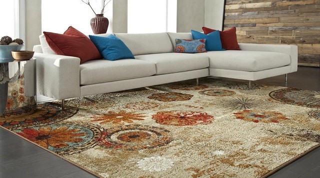 Thảm hình chữ nhật với họa tiết thổ cẩm lạ mắt